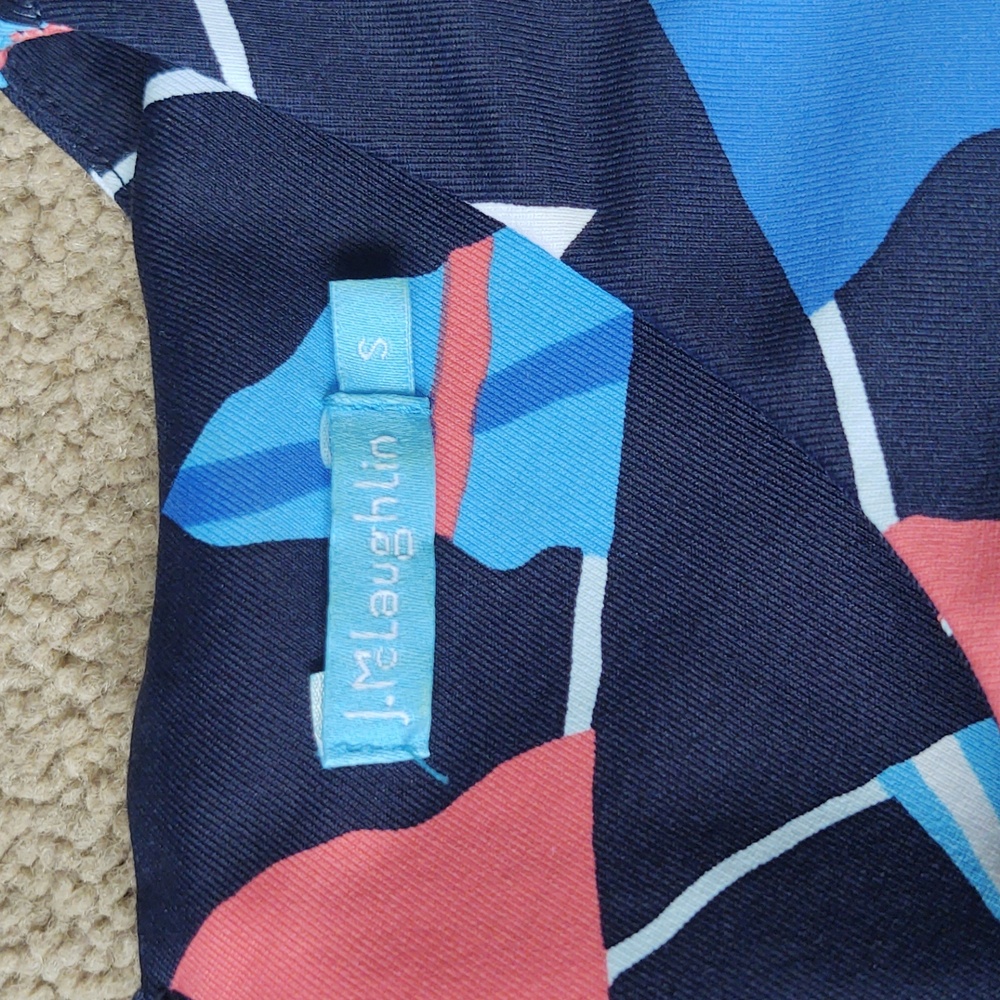 EUC J. McLaughlin Navy Blue Nautical Flags Sheath Dress - Picture 2 of 5